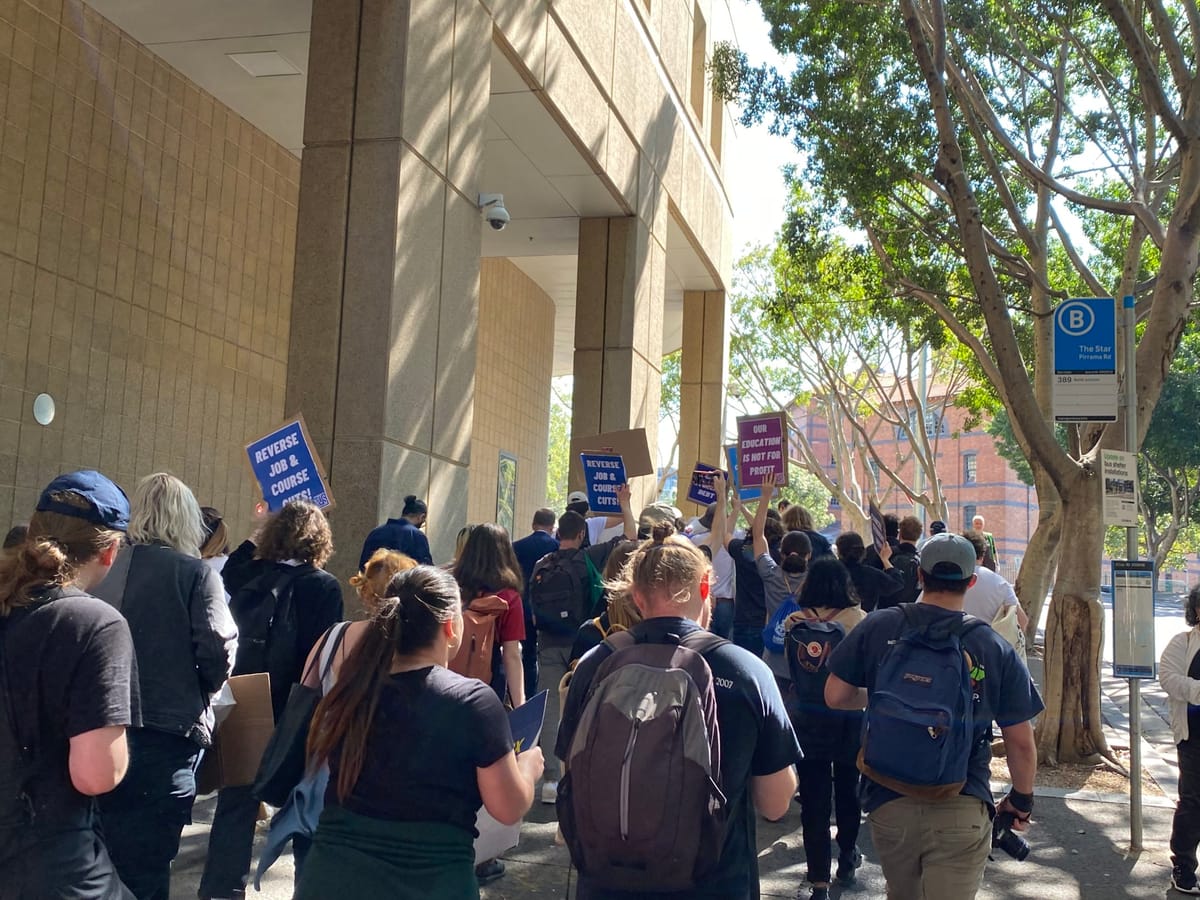 Protestors hit with capsicum spray at AFR Higher Education Summit