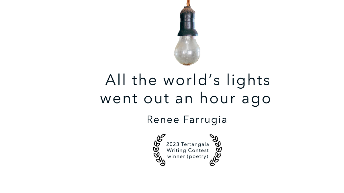 All the world’s lights went out an hour ago - Renee Farrugia